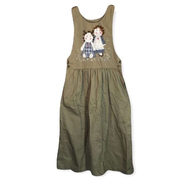 Vintage Jumper Dress With Hand Painted Image of Kids/Dolls OOAK 1994 XL? - Picture 1 of 10